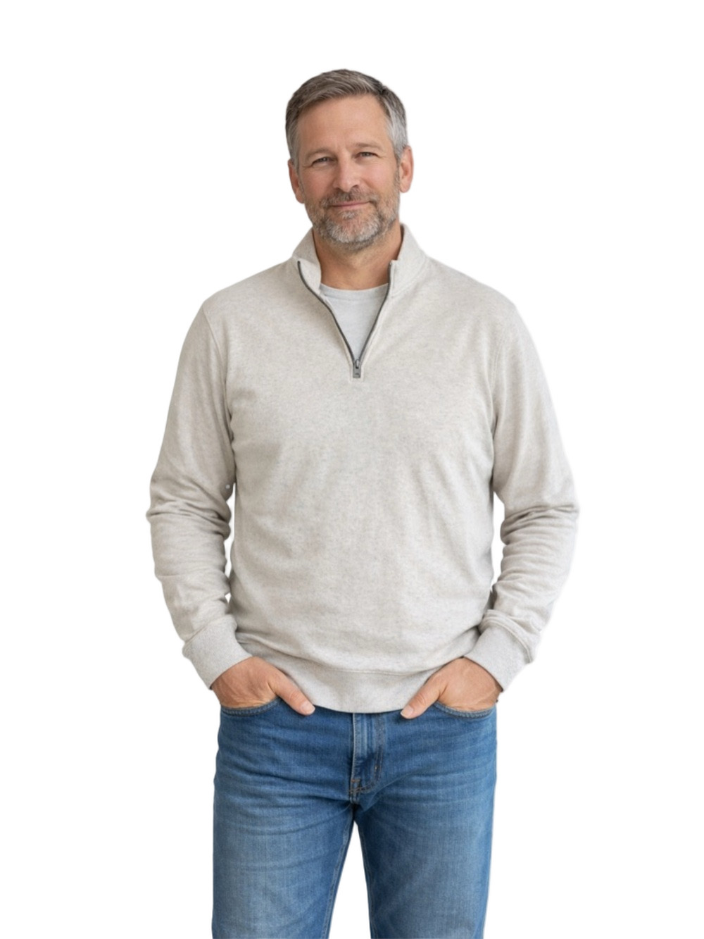 George tan pull over sweater